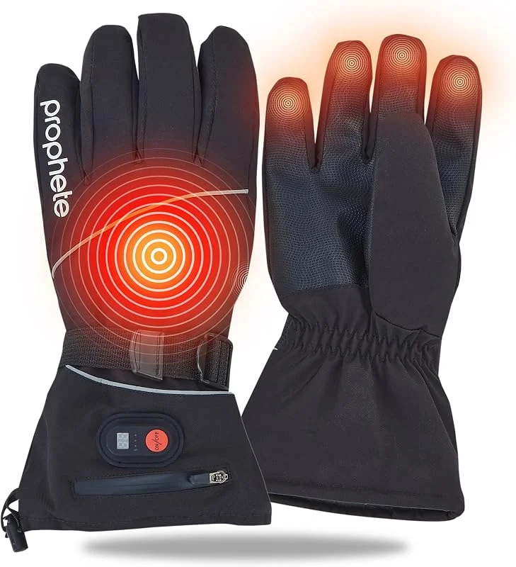 Beheizbare Handschuhe für Fahrrad & E-Bike – Wind- und wasserdicht, Heizfunktion (35-45°C), Touchscreen-kompatibel, mit Akku & Ladestandanzeige — Heizkleidung