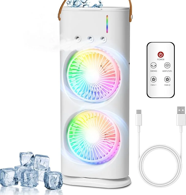Luftkühler Mobile Klimaanlage, 4 in 1 Mini Klimagerät mit Fernbedienung — Luftbefeuchter