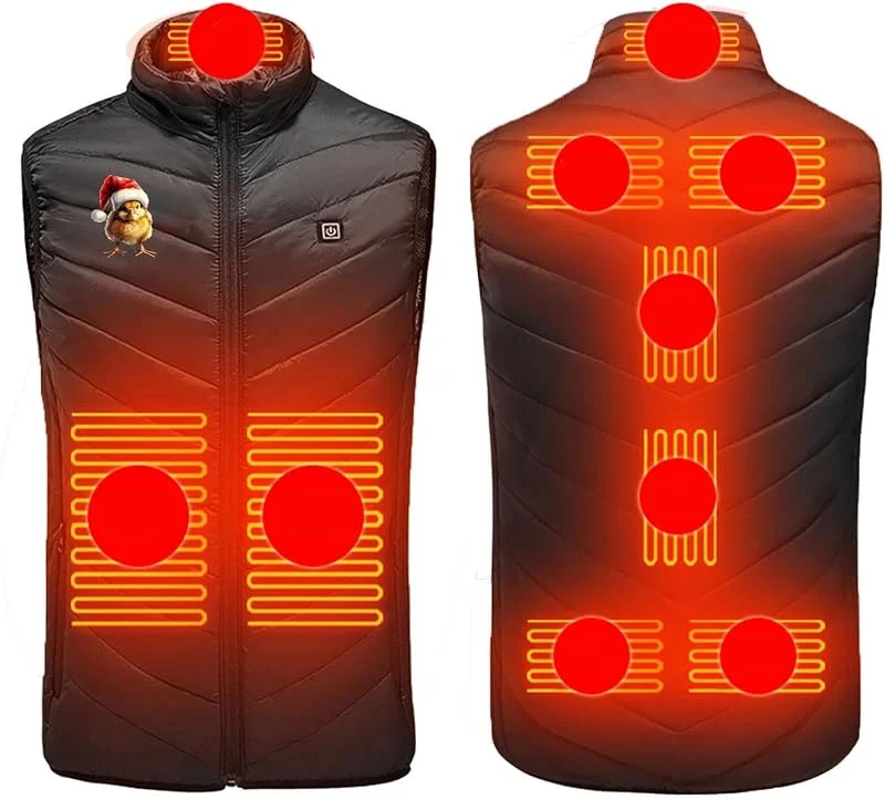AEGJEGVD Beheizbare Weste Heizweste Herren Damen 9 Zonen Heizung 3 Temperaturregler Beheizte Weste Winter Heizjacke für Outdoor Aktivitäten Wandern Motorrad Camping, Heizweste — Heizkleidung