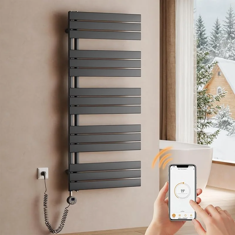 Handtuchheizkörper elektrisch 1320×600 mm 800W WLAN Anthrazit — Heizung Warmepumpe