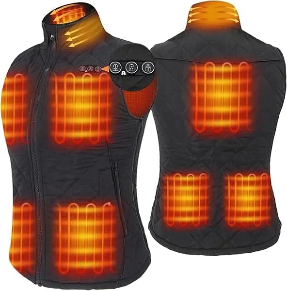 ARRIS Beheizte Weste, elektrische Heizung, warme Weste, Größe verstellbar für Outdoor, Camping, Wandern, Golf (inklusive 7, 4 V Batterie) — Heizkleidung