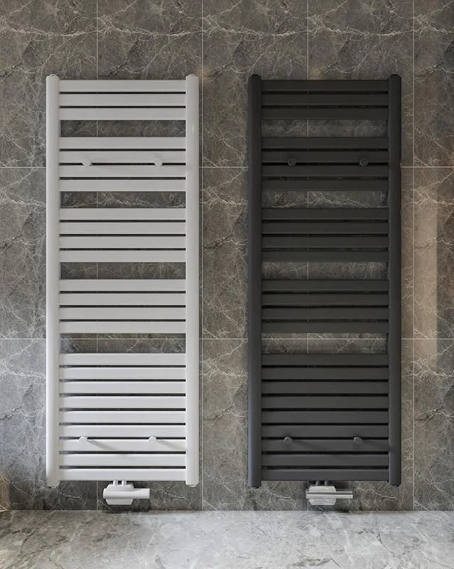 MC Heat® Premium Badheizkörper 600x1800 mm - Handtuchheizkörper in Weiß (RAL 9016) - Paneelheizkörper für Mittelanschluss, Seitenanschluss — Heizung Warmepumpe