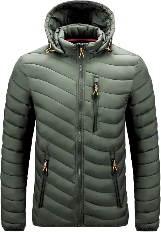 Générique Herrenmantel, Wolle, Winter, warm, Winter, Vintage, leicht, Freizeit, Langarm, Winter, Outdoor, Kapuzen-Sweatshirt, 07-Army, Grün, XXXXL — Heizkleidung