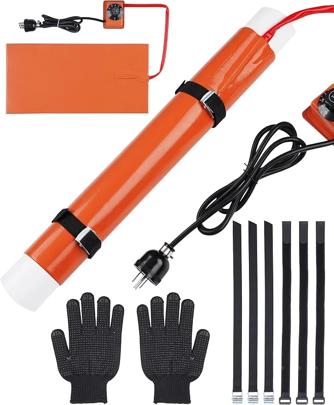 PVC-Heizdecke zum Biegen von 1, 27 cm bis 10, 2 cm Rohren, Rohrheizung mit 6 Riemen, verbesserter Überhitzungsschutz und Temperaturkontrolle, langlebiges Silikon für einfaches Biegen von Rohren — Heizung Warmepumpe