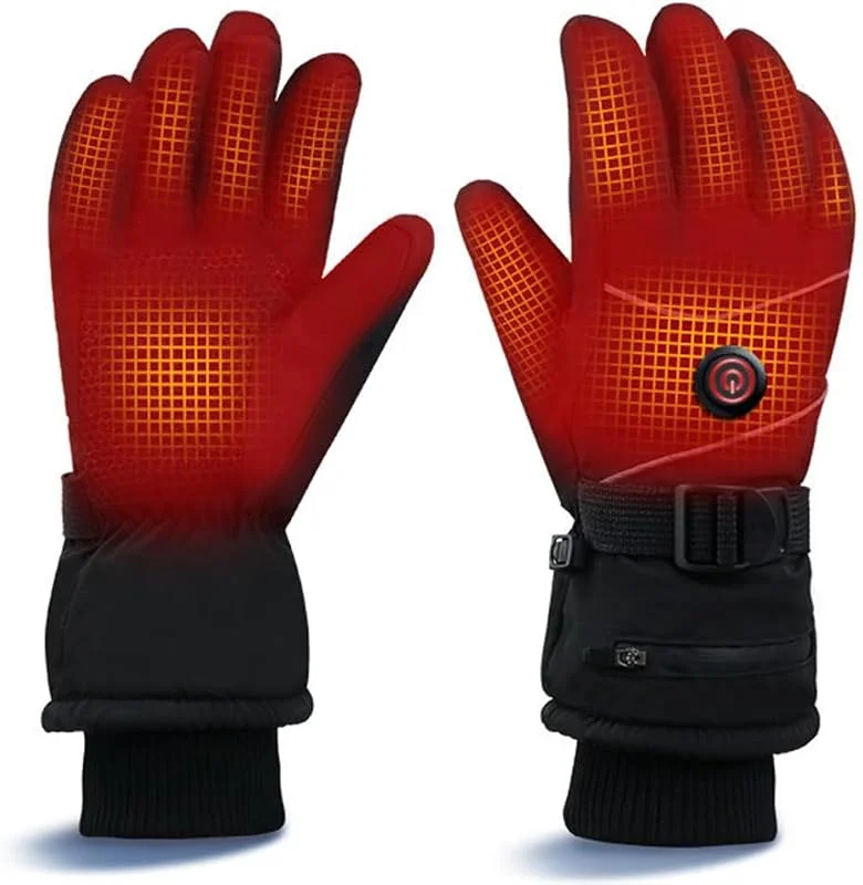 Elektrische beheizbare Handschuhe, Touchscreen-warmtebestendige Thermohandschoenen mit 3 Heizstufen, wiederaufladbare wasserdichte Winddichte winterliche Geschenke, Winterhandschuhe — Heizkleidung