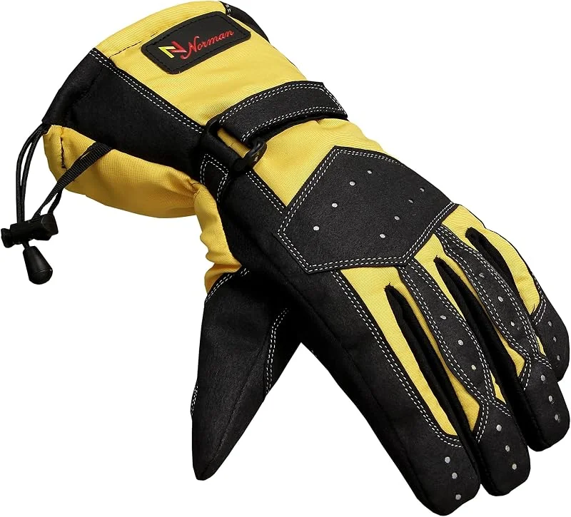 Wasserdichte Thermo-Handschuhe aus Textil für den Winter, Gelb — Heizkleidung