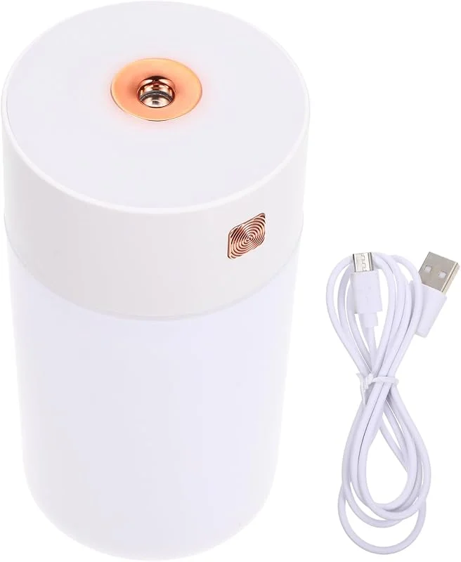 POPETPOP USB Luftbefeuchter Aromatherapie Luftbefeuchter 300ml Weiß Abs, pp 2 Stufen Automatische Abschaltung für Desktop und Zuhause