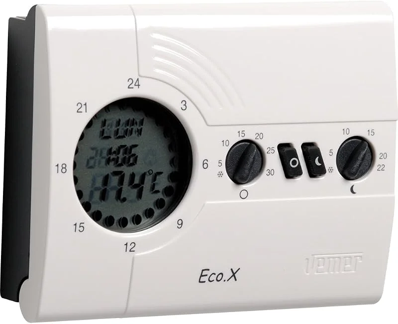 VEMER VN161600 ECO.X-D - Digital Heizungsthermostat, Raumthermostat mit Tagesprogrammierung, Stromversorgung mit Batterien, Weiß — Heizung Warmepumpe
