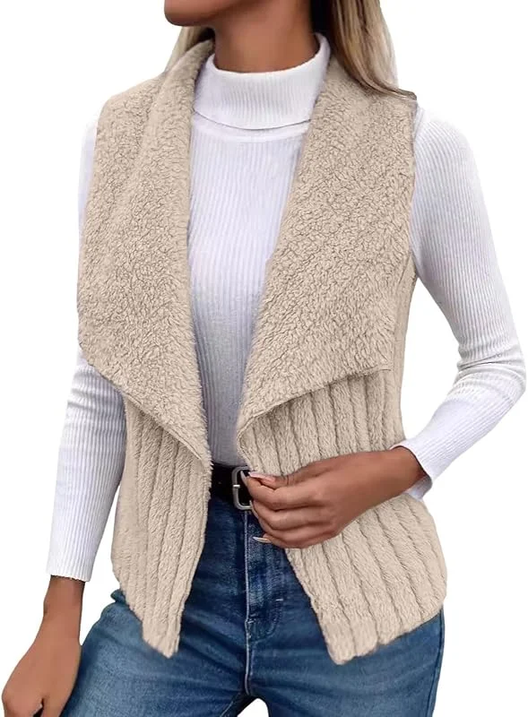 Fleece Weste FüR Damen äRmellose Fleeceweste Warm PlüSchweste Teddywesten — Heizkleidung