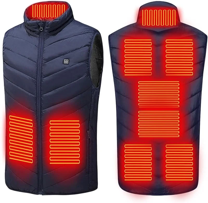 Battnot Beheizbare Weste Damen Und Herren Winter Einstellbare Heizweste mit 9 Heizzonen Beheizte Westen Beheizbar Steppweste Beheizte Jacke Heizjacke Daunenweste Ärmellos Jacke mit Heizung — Heizkleidung