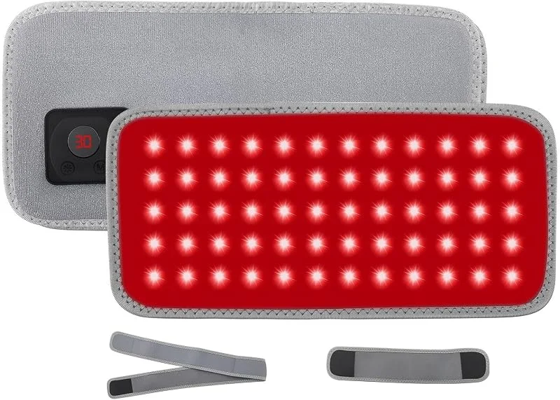 Rotlichttherapie-Gürtel, Wärmegürtel Rücken mit 660, 850nm, Akku Heizkissen Kabellos, Tragbar für Linderung von Muskel & Gelenkschmerzen, Geschenk für Frau & Mann — Heizkleidung