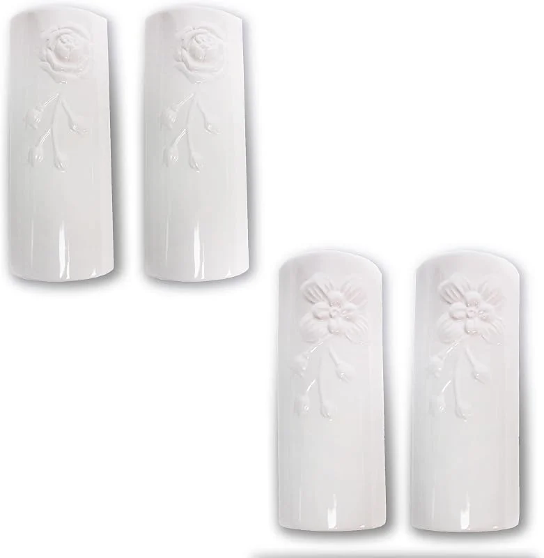 Luftbefeuchter 4-teiliges Set aus Keramik ORCHIDEE flach zur Befestigung am Heizkörper Heizung Wasserverdunster Diffuser Wandvase 331 a1680