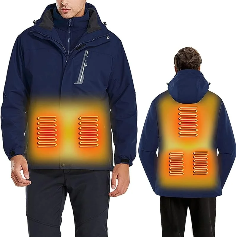 Smart Electric Heizmantel for Männer Leichte wiederaufladbare beheizbare Softshelljacke (Batterie Nicht enthalten) (Color : Blue, Size : XL-XLarge) — Heizkleidung