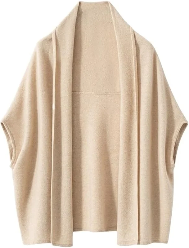 Schal Herbst und Winter Damen gestrickte Kaschmir-Strickjacke lose einfarbige Kaschmirschal — Heizkleidung