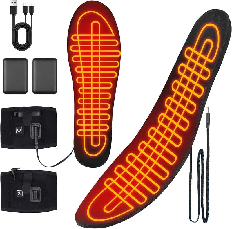 Beheizbare Sohlen Herren Damen 5V 5000mAh Akku mit Schalter EU 37-47 — Heizkleidung