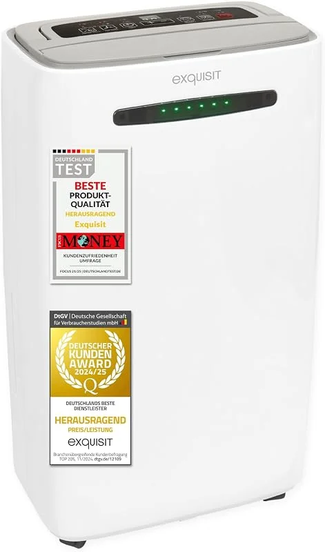 Exquisit Mobiler Luftentfeuchter LE 2055 wes - 20L, Tag für 30-35m² Räume — Luftbefeuchter