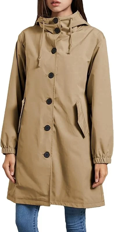 FUPODD Regenjacke Damen Wasserdicht Atmungsaktiv Übergangsjacke Mit Kapuze Regenmantel Fahrrad Trenchcoat Sport Windbreaker Jacke Leicht Outdoorjacke Reisen Softshelljacke Frauen Treking Wanderjacke — Heizkleidung