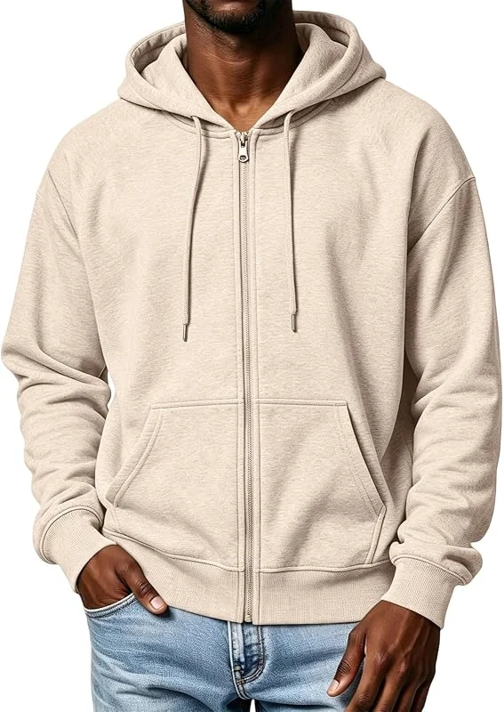 Generisch Herren Zip Kapuzenpullover Sweatjacke Mit Reißverschluss Kängurutasche Kordelzug Langarm Hoodie Lässig Sport Freizeit Basic. — Heizkleidung