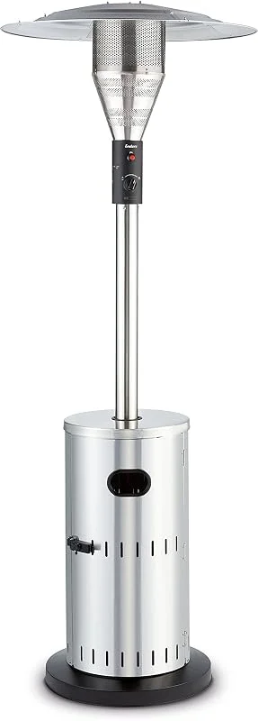 Enders® Terrassenheizer Gas SOLID Edelstahl, Gas-Heizstrahler 5800, Heizpilz mit stufenloser Regulierung, Turbo-Brenner, höhenverstellbar, Transporträder, Umkippsicherung — Heizung Warmepumpe