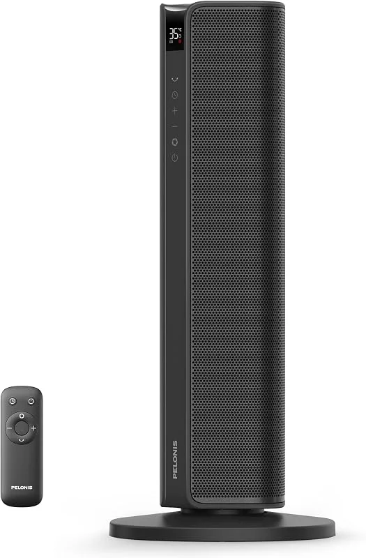 PELONIS Turmheizung Elektrischer Heizlüfter 2000W mit Fernbedienung, 2S Schnellheizung, 75° Oszillation, ECO Modus, Überhitzungs- & Kippschutz, Leise Keramikheizung für Schlafzimmer & Büro — Heizung Warmepumpe