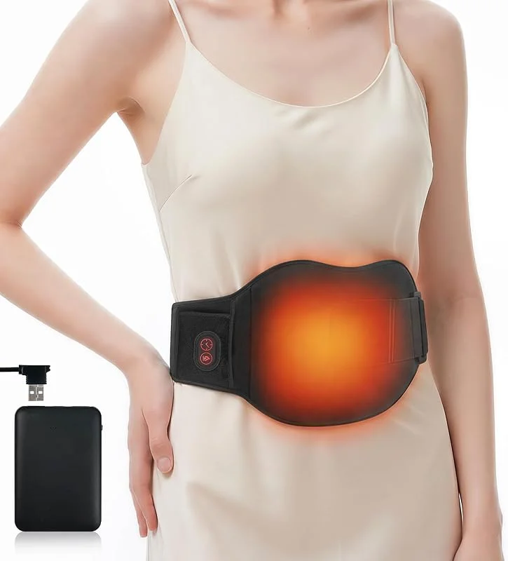 AROMA SEASON Wärmegürtel Periode mit 5000mAh Powerbank, kabelloser Heizgürtel für Bauch, Unterleib und Rücken, weicher Bauchwärmer bei Menstruation mit 3 Wärmestufen — Heizkleidung