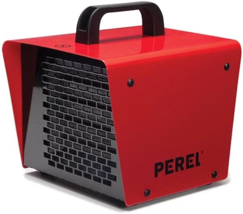 Perel Elektrischer Heizlüfter 2000W mit 2 Heizstufen und Thermostat, PTC-Heizelement, Kühlfunktion, IP24 Schutz, kompakt und tragbar für Werkstatt oder Garage — Heizung Warmepumpe