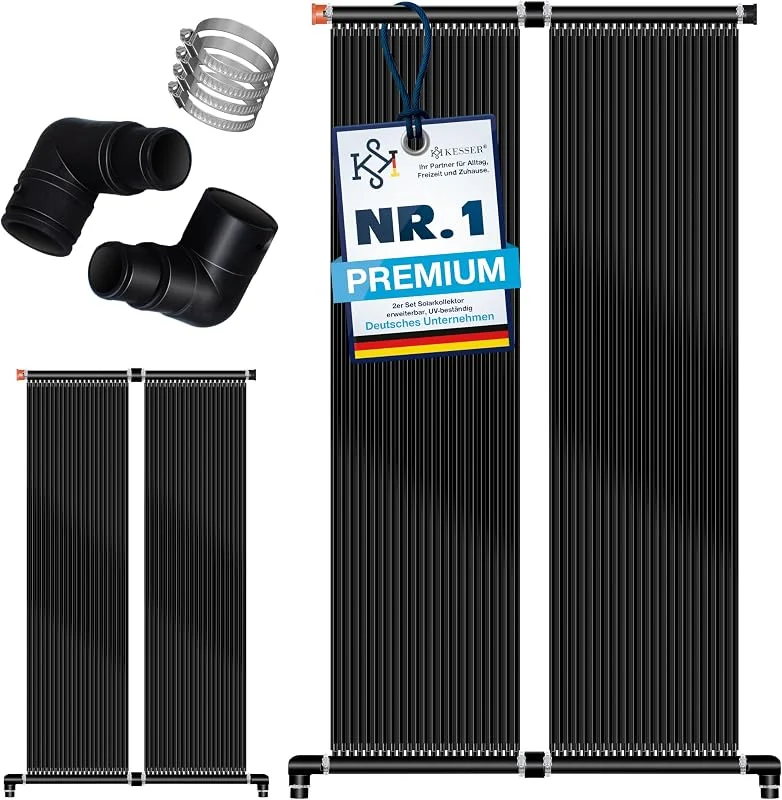 KESSER® Solarkollektor Poolheizung 500x140 cm, Pool Zubehör, Wärmepumpe Pool, Solar Poolheizer für Pools bis 40.000L, Pool Solarheizung erweiterbar, UV-beständiger Kunststoff, Schwimmbad Solarheizung — Heizung Warmepumpe