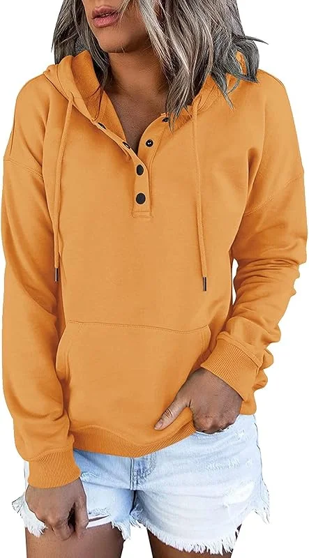 Pullover Damen Hoodie Basic Sweatshirt Oversize Langarmshirt Einfarbig Sweatjacke Outerwear Herbst Sweatshirts füt Damen Winter Langarm Taschen Kordelzug Streetwear Kapuzenpullover — Heizkleidung