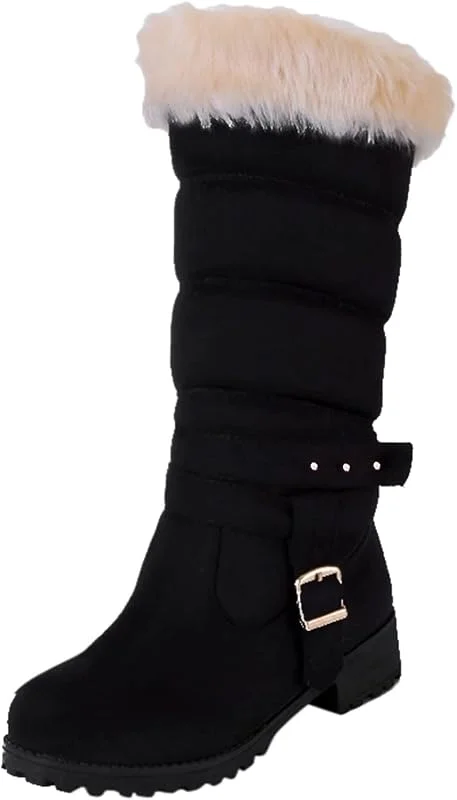 Damen Stiefel Mit Absatz Wasserdicht Orthopädische Stiefeletten Wärme Kunstfell Gefüttert Stiefel Bequem Weitschaft Damenstiefel Leicht Langschaft Schlupfstiefeletten Blockabsatz Übergangsstiefel — Heizkleidung