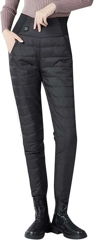 Beheizbare Damenhose mit Zonenheizung vorne hinten waschbare Freizeithose mit DREI Temperaturstufen praktischer Tasche (A, M) — Heizkleidung