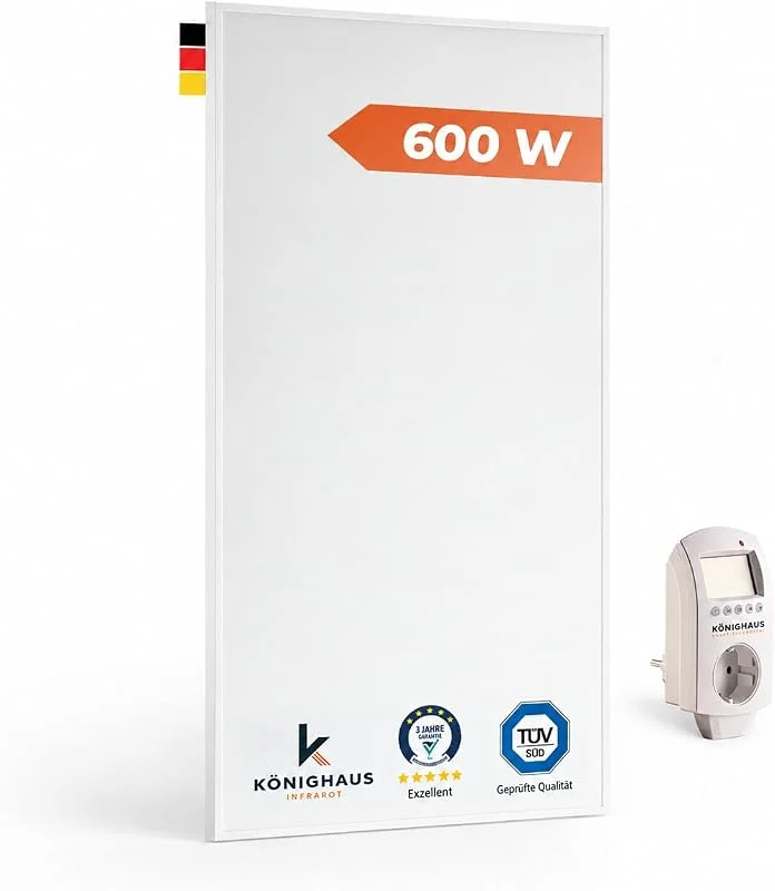 Könighaus Infrarotheizung 600 W - Smart Thermostat - 8-16 m² — Heizung Warmepumpe