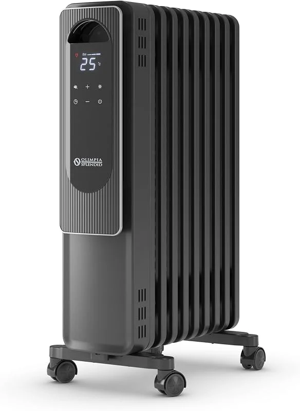 Olimpia Splendid Caldorad Tech 9 - Digitaler Ölradiator 2000 W mit Eco-Modus, Tages-Timer, Einstellbarem Thermostat und Wärmeschutz bis 145 °C – für Räume bis 60 m³ — Heizung Warmepumpe