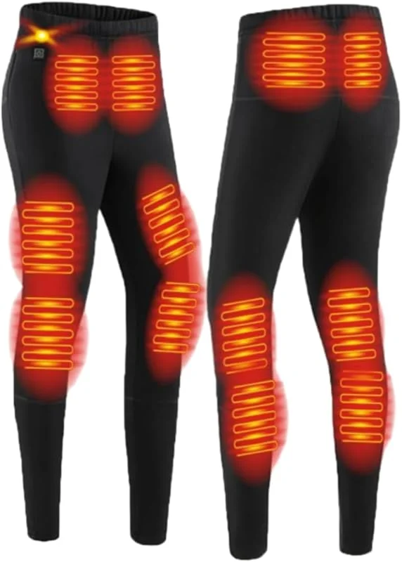 Heizhose für Herren Wiederaufladbare USB ​Elektrisch Beheizte Hose, Beheizbare Hose mit 30 Zonen für Winter Wärmende Beheizbare Thermounterwäsche Hose 3 Temperatur für Outdoor Motorrad Ski Jagd — Heizkleidung