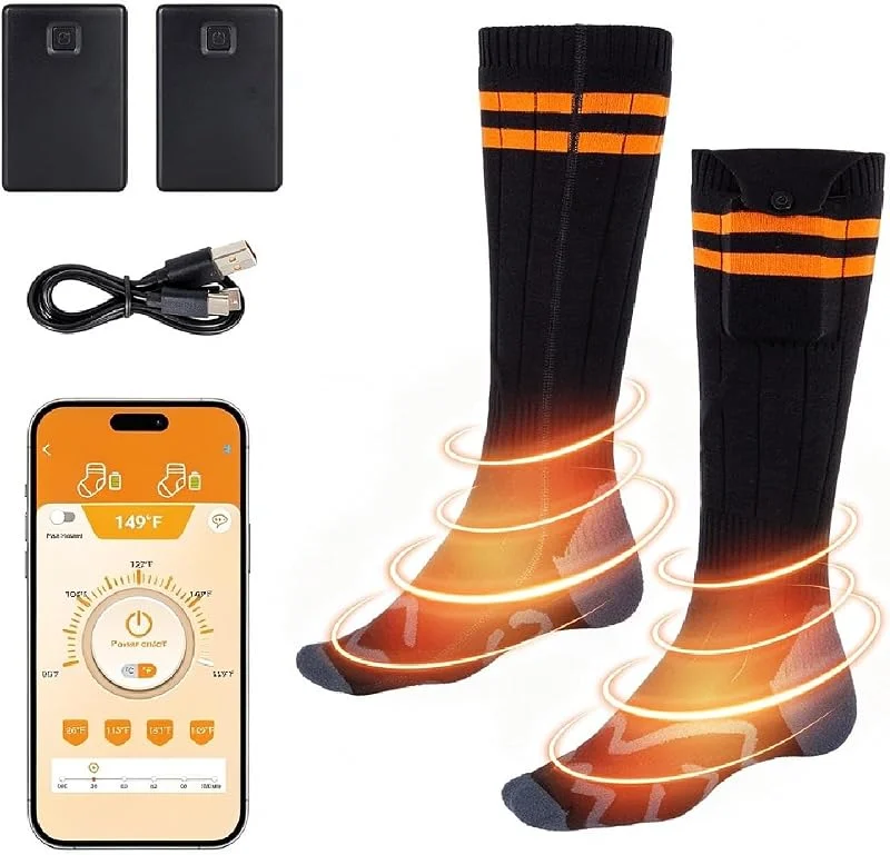 Todeco Beheizbare Socken mit Fernbedienung per App – Fußwärmer — Heizkleidung