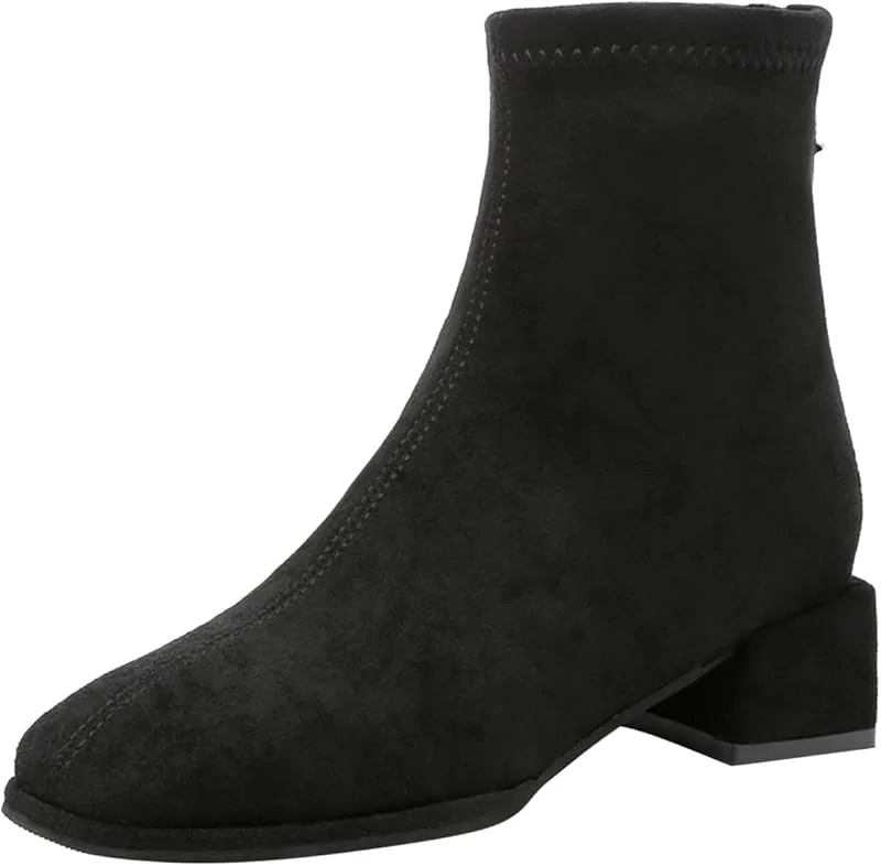 Damen-Stiefel, modisch, kurz, einfarbig, gerafft, spitz, flach, lässig, lange Stiefel — Heizkleidung