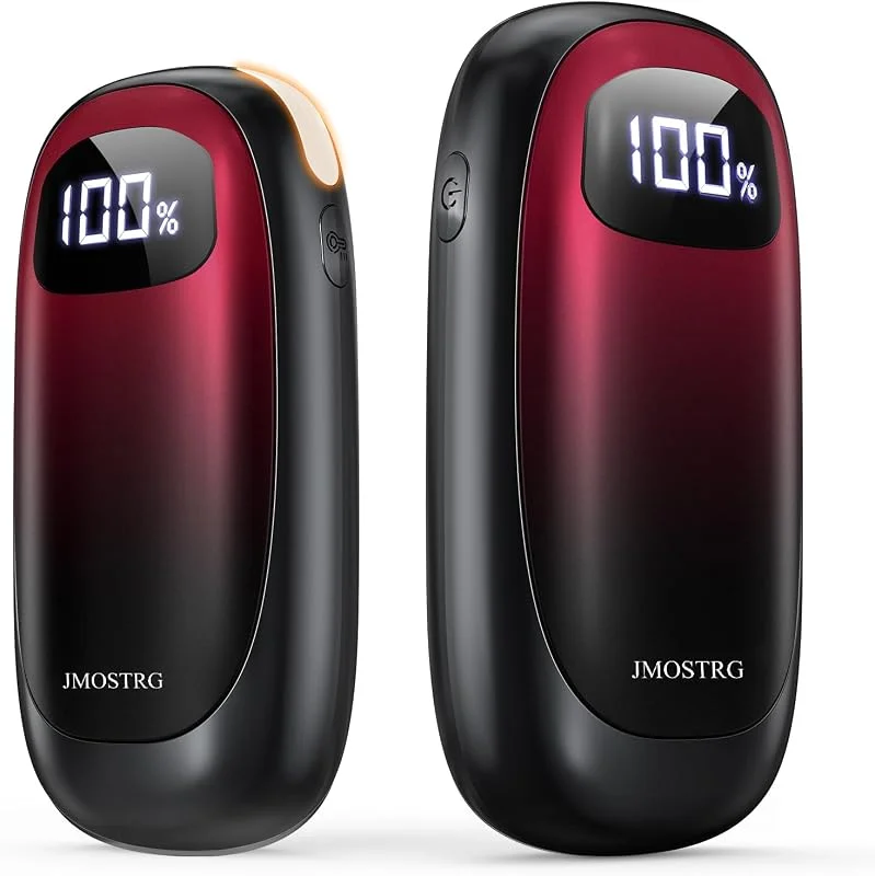 Handwärmer, wiederaufladbar, 2 Stück, elektrische doppelseitige Heizung mit LED-Display und Taschenlampe, max. 52, 8 °C, 13 Stunden langlebige Taschenheizung für Raynauds, Jagd-Essentials — Heizkleidung