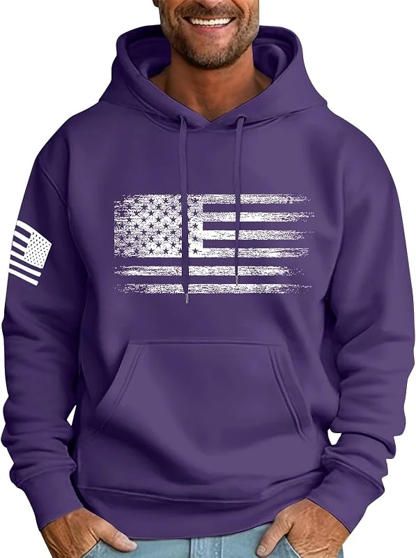 Kapuzenpullover Herren Hoody Herren Mit Kapuze Hoodie Herren Usa Flagge Patriotische Grafik Kapuzenpullover Große Größen Kapuzenpullover Langarm Casual Loose Pullover Hoodie Mit Tasche — Heizkleidung