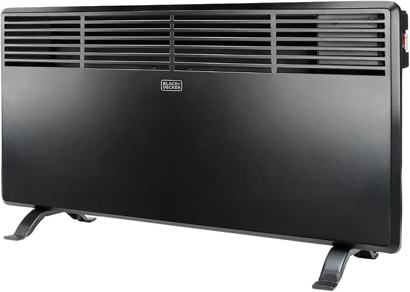BLACK+DECKER, Konvektorheizung, BXCSH1200E, 1.200W, Geeignet für Badezimmer, Mit Tages- und Wochenprogrammierer, Thermostat und Sensor für Fensteröffnung, Wandbefestigung möglich, Schwarz — Heizung Warmepumpe