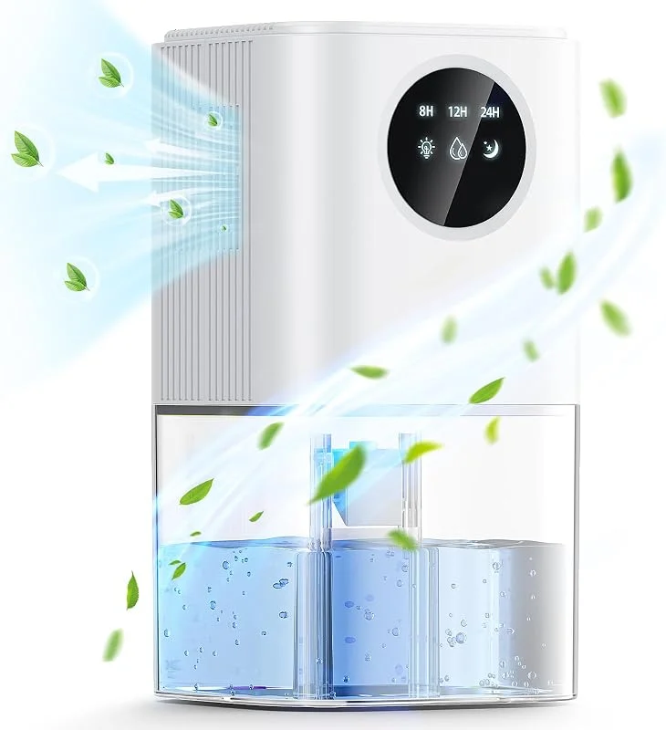 Luftentfeuchter Elektrisch 1800ML Entfeuchter Raumentfeuchter Leise Dehumidifiers for Home, 35dB Elektrischer Luftentfeuchter Klein mit Schlafmodus, 24H Timer für Schlafzimmer (Weiß) — Luftbefeuchter