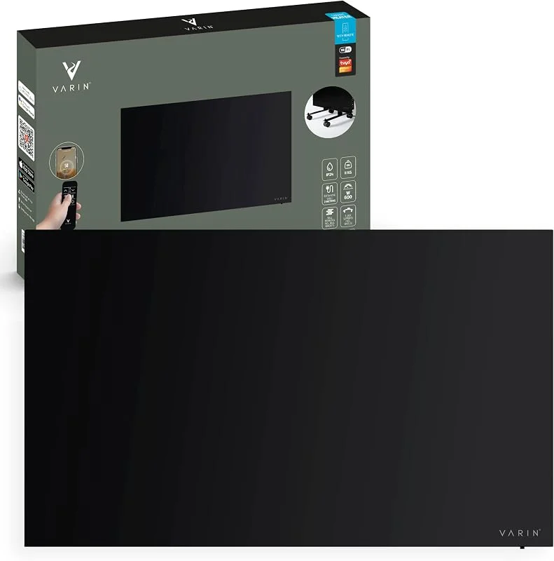Varin® Smart Infrarotheizung 600 Watt, 100x60cm - Schwarzes Glas — Heizung Warmepumpe