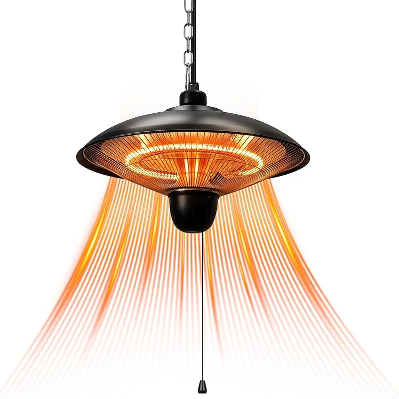 1800 W Heizstrahler Outdoor für Terrasse, hängend, Schwarz — Heizung Warmepumpe