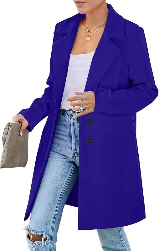 Ansenesna Wollmantel Damen Winter Lang Winterjacke Warm Wolle Lange Wintermantel Elegant Tailliert Jacke Mantel Frauen A Linie Wolljacke Oversize Damen-Mäntel Ohne Kapuze Trenchcoat Damenmantel — Heizkleidung