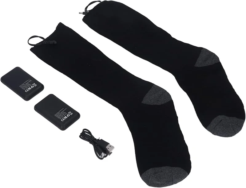 Beheizte Socken aus Baumwolle, 3 Heizstufen bis 131°F, USB-Aufladung mit — Heizkleidung