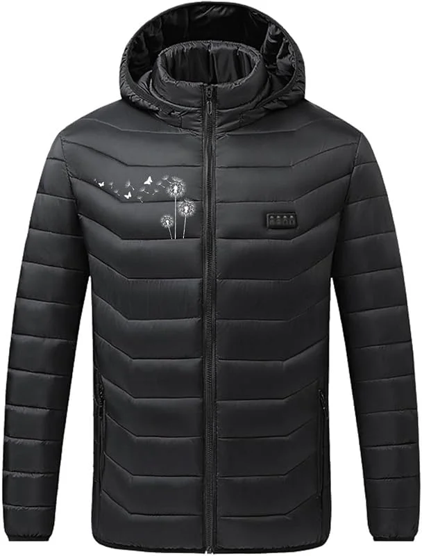 Beheizbare Jacke, Heizweste mit 9 Heizzonen und Vier-Control-Heiz-Wärmejacke, Heizweste Herren Damen mit drucken, Wintermäntel Körperwärmer Heizweste Weich Bequem für Winter Outdoor Wandern Skifahren — Heizkleidung