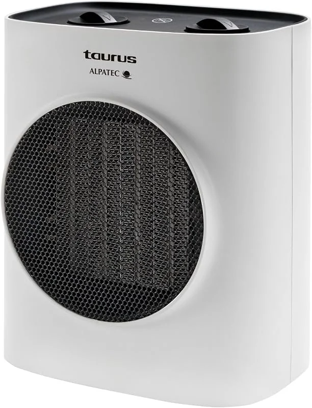 Taurus Alpatec Tropicano 7C - Heizung mit PTC System Keramiktechnologie, 1500W Thermostat, 2 Intensitäten, Lüfterfunktion, leise, Anti-Kipp, Thermoschutz, bis 20m2 — Heizung Warmepumpe