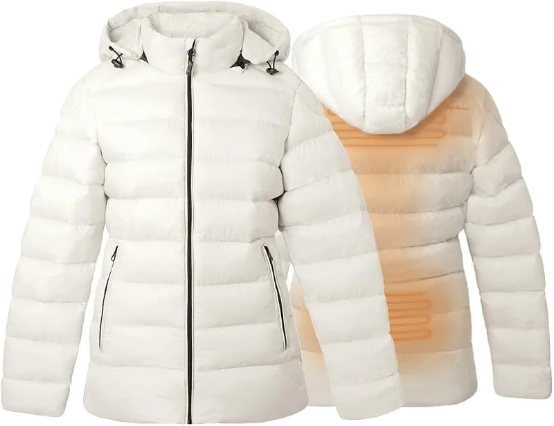 30seven - Beheizbare Steppjacke - Slim Fit Damen-Heizjacke - Gefütterte Jacke mit Kapuze - Bis zu 3 Std Dauerwärme - Inkl. Rapid Batterien & Ladegeräte — Heizkleidung