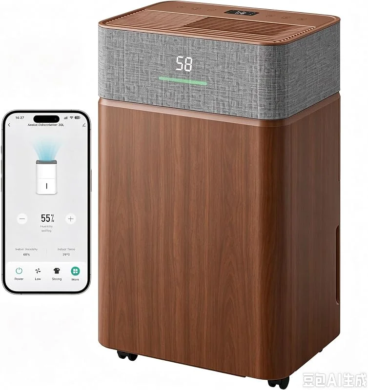 JUMMICO Luftentfeuchter 20L, Tag Smart WLAN Timer, Braun — Luftbefeuchter