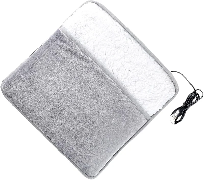 Elektrisch Beheizter Fußwärmer USB Faltbar aus Fleece für Zuhause — Heizung Warmepumpe