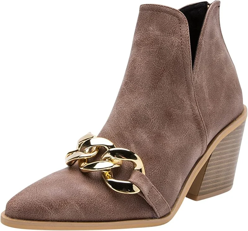 Damen-Stiefel, modisch, kurze Stiefel, hoher Absatz, spitzer Zehenbereich, Leder, Reißverschluss, Winterschuhe, spitzer Kopf, elegante Damenstiefel — Heizkleidung