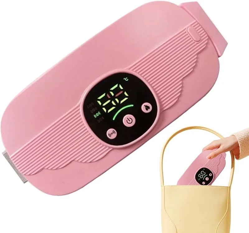 Frauen Heizkissen für Periode 4 Massagemodi Wiederaufladbarer rosa Gürtel — Heizung Warmepumpe